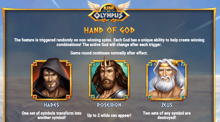 hand of god feature Rise Of Olympus