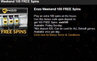Enzo Casino Free Spins Bonus